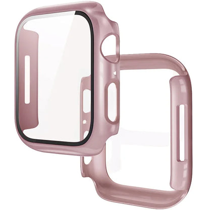 Tempered Glass+Cover for Apple Watch 11 10 9 8 7 46Mm 42Mm PC Bumper Screen Protector Case Iwatch Series 7 6 5 4 SE3 44 40 45Mm