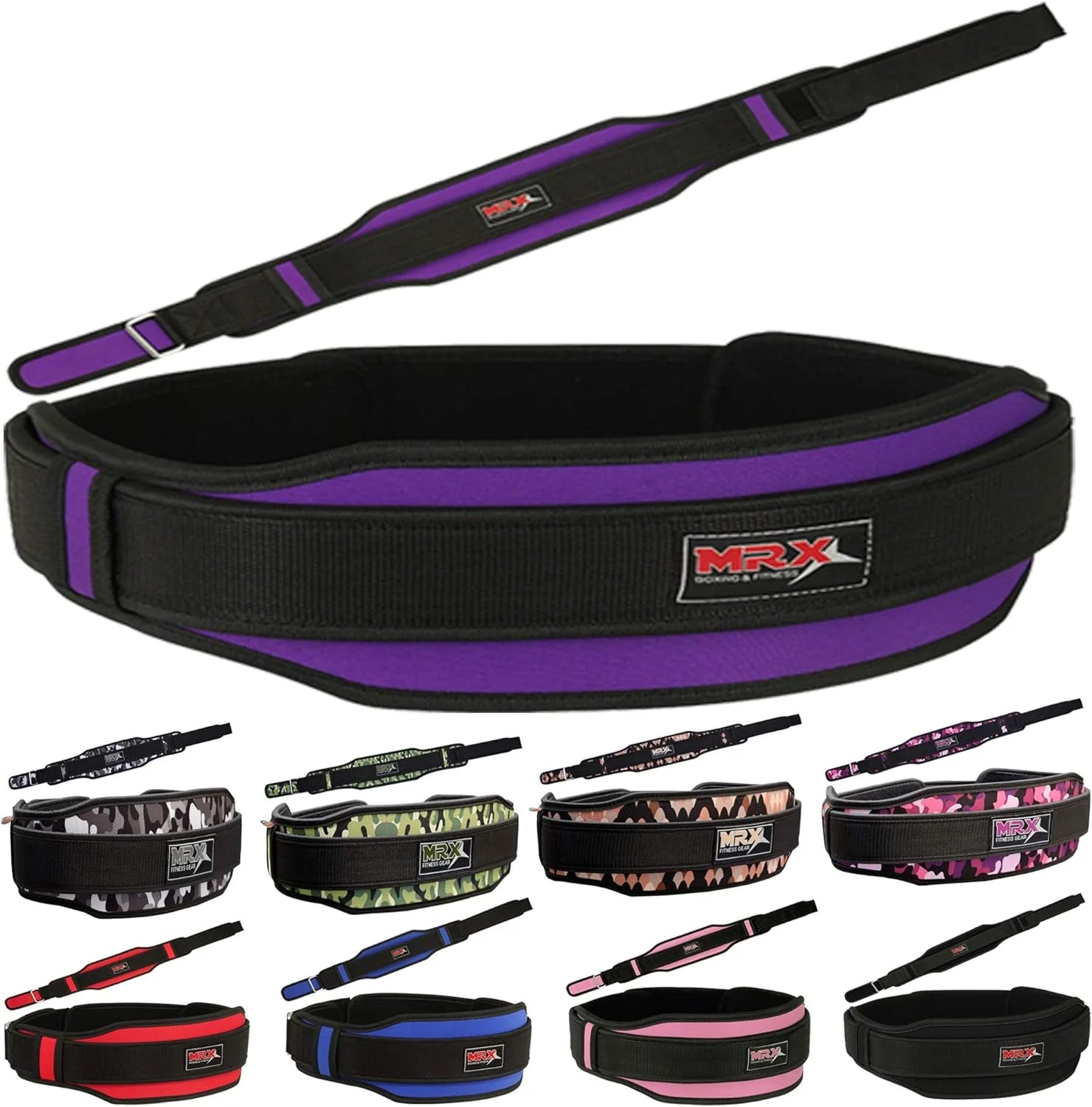 Weight Lifting Belt with Double Back Support Gym Training Purple XL