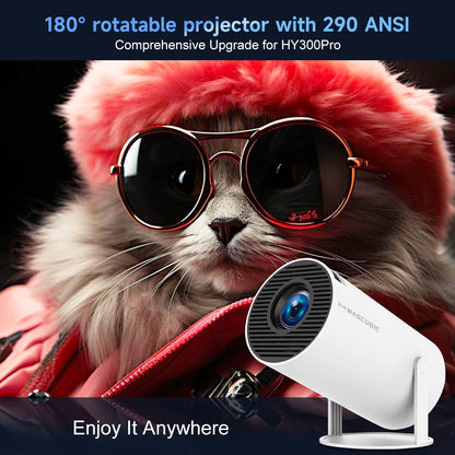 Projector 8K Android 14 HY300 Pro Dual Wifi6 290ANSI Allwinner H726 BT5.4 1280*720P Cinema Outdoor Portable Projetor